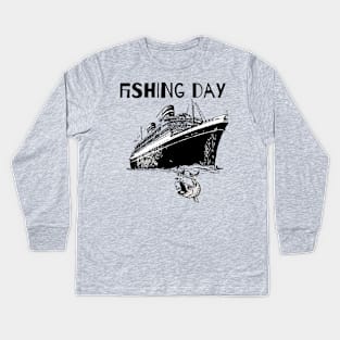 fisher fishing day fisher lover nice gift Kids Long Sleeve T-Shirt